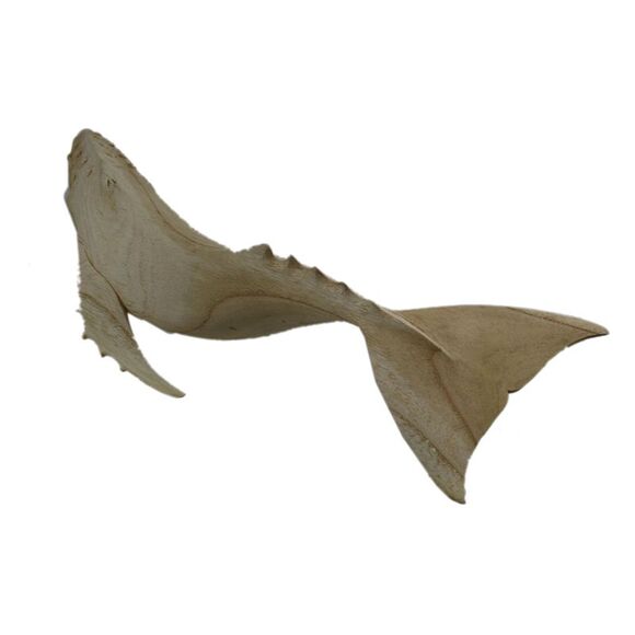 Hand Carved Wood Whale Statue 19in - Picture 3 of 4